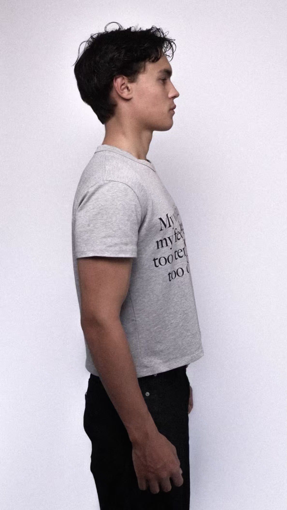 "WORDS FAIL" GREY BABY T