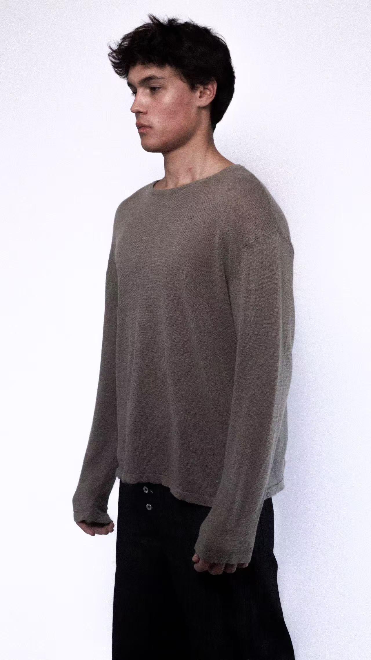 GREEN LINEN LONG SLEEVE