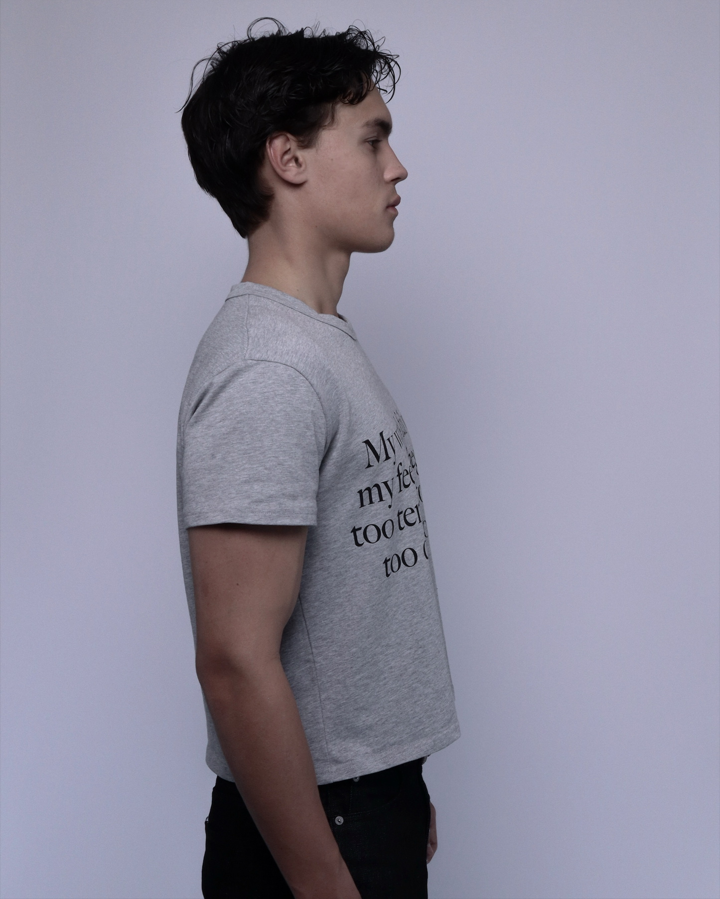 "WORDS FAIL" GREY BABY T