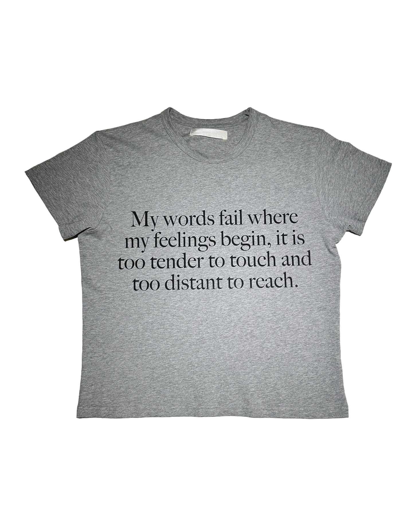 "WORDS FAIL" GREY BABY T