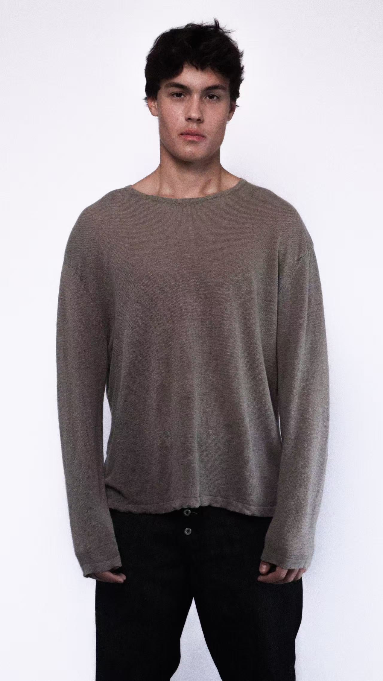 GREEN LINEN LONG SLEEVE